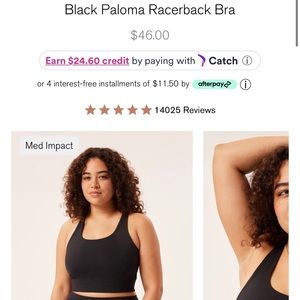 Girlfriend Collective Paloma Sports Bra Black